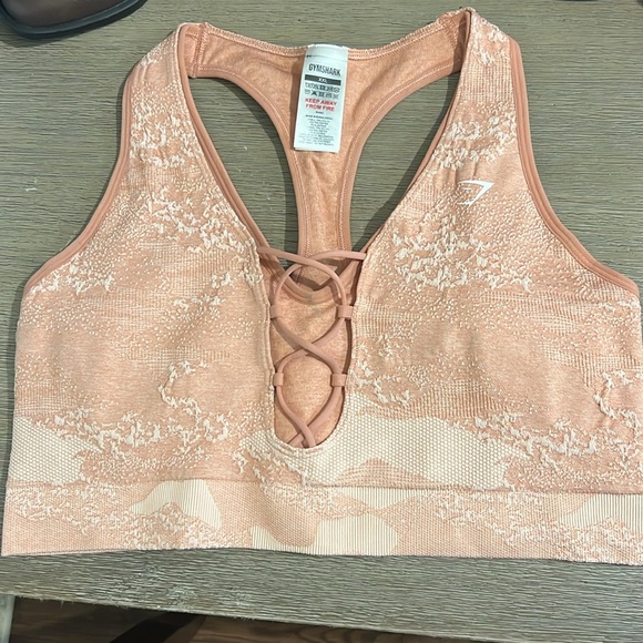 Gymshark Pink Bike Shorts High Waist compression and top set - Picture 3 of 3